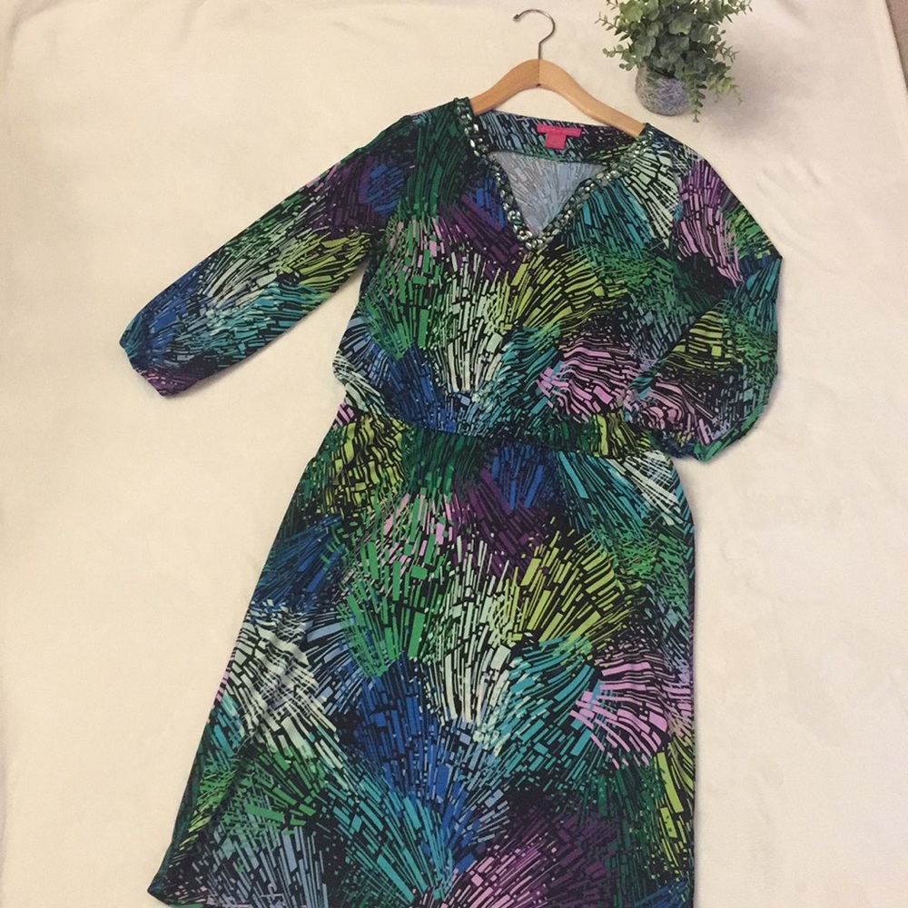 Sunny Leigh Dress with Beaded Neckline